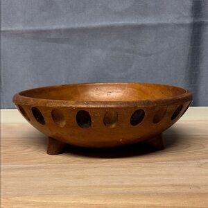 Vintage UFO Baribocraft Wooden Bowl | Large Thumbprint Bowl | Blond Maple Wood